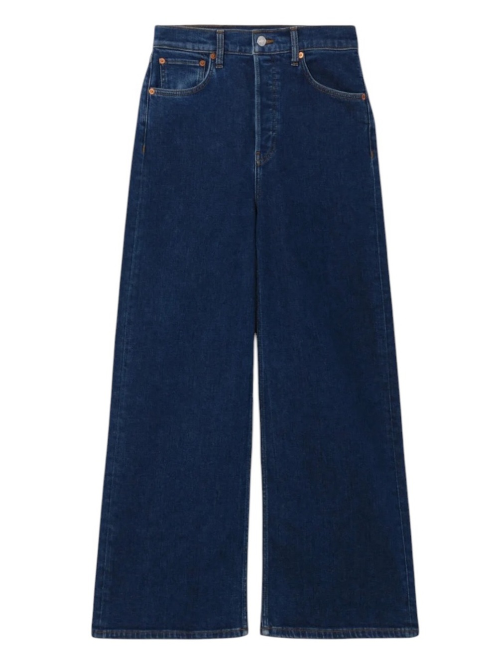 RE/DONE Comfort Stretch High Rise Wide Leg Crop Heritage Rinse NWT Size 27